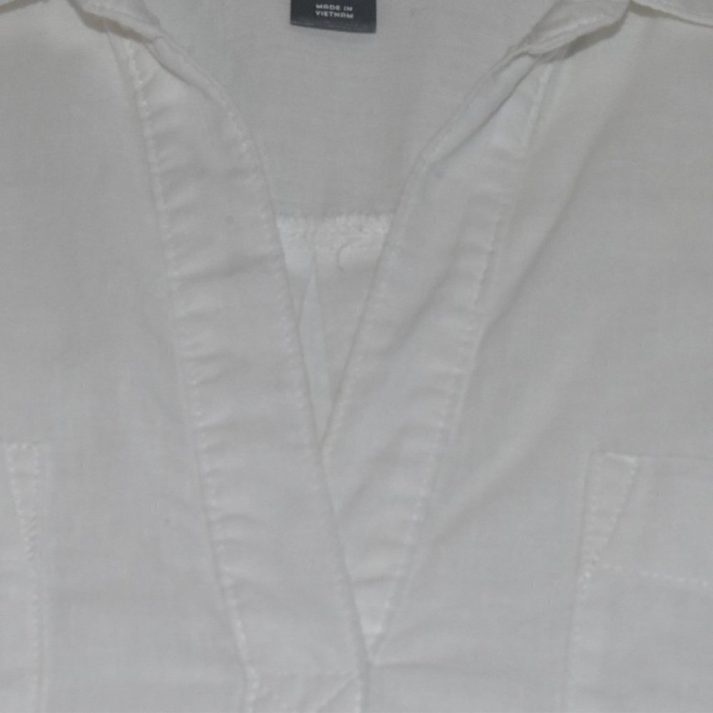 Old Navy Long Sleeve White Linen Tunic Top Size M - Picture 6 of 12